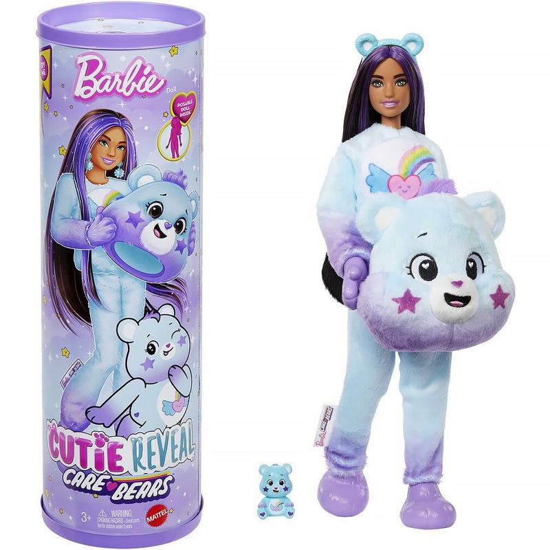 Boneca Barbie Cutie Reveal Care Bears com Pet e 10 Surpresas Urso